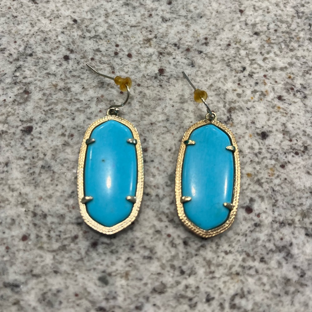 Elle Gold Drop Turquoise Earrings